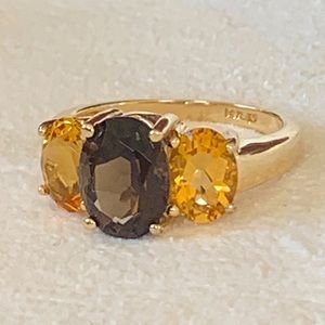 14K Gold Smoky Quartz Cocktail Ring